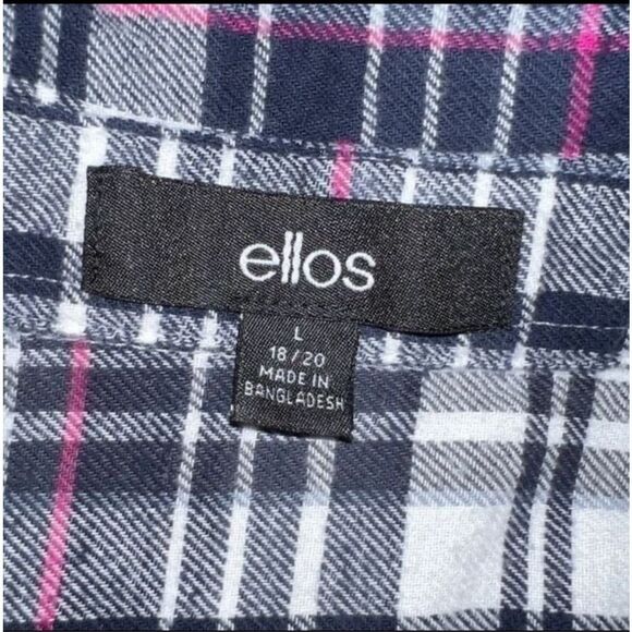 Women’s Ellos Flannel Button Up Shirt Size Large B3 - Picture 3 of 4